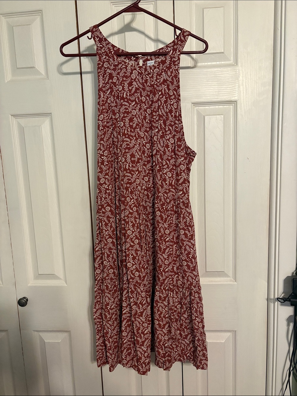Old Navy Rust Floral Tiered Maxi Dress